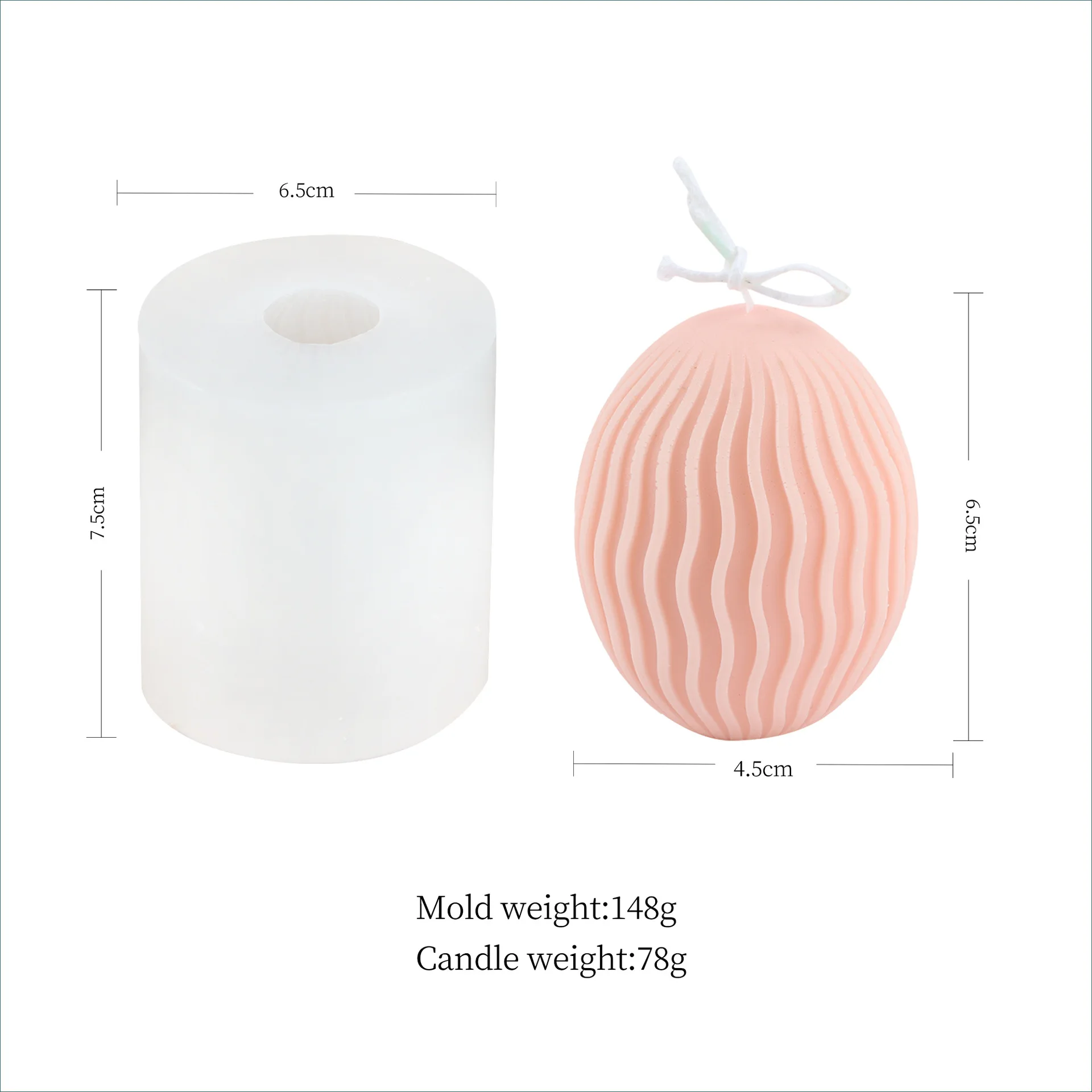 

Striped Egg Candle Silicone Mold Molds For Resin Aromatic Candles Handmade Diy Candle Making Kit Form Forms Mould Silicon Crafts