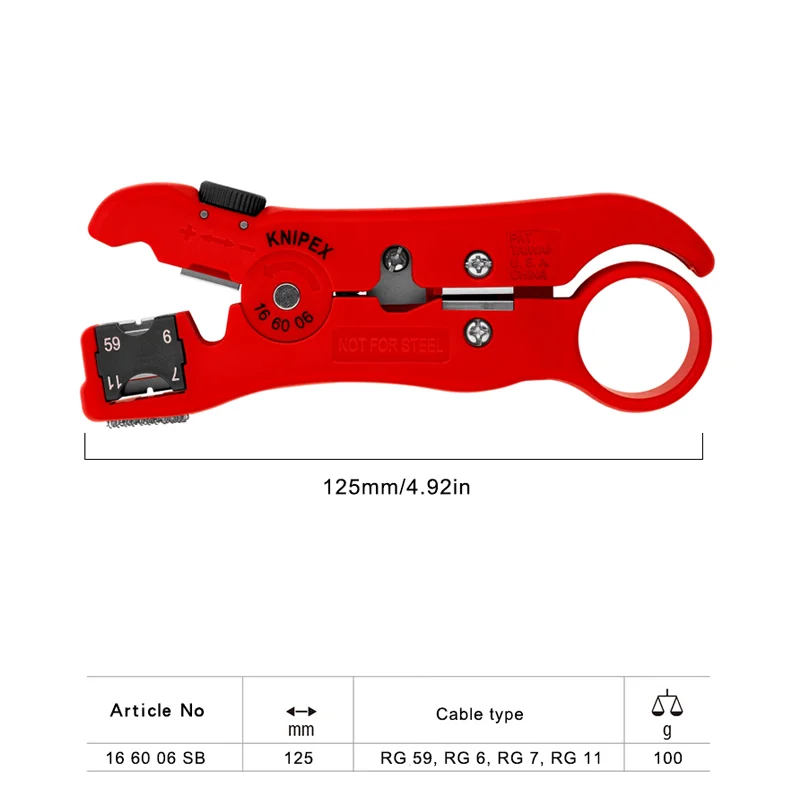 Инструмент для зачистки KNIPEX 16 60 06 SB 5-дюймовый универсальный инструмент проводов