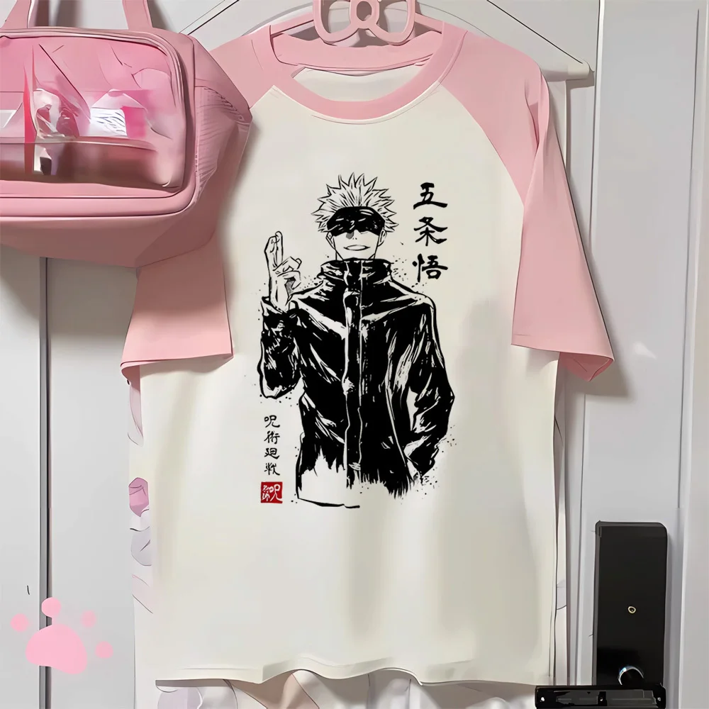 Фото Jujutsu Kaisen t shirt women women Vintage Psychedelic Graphic University anime shirt Psychedelic hip hop aesthetic 80s №1