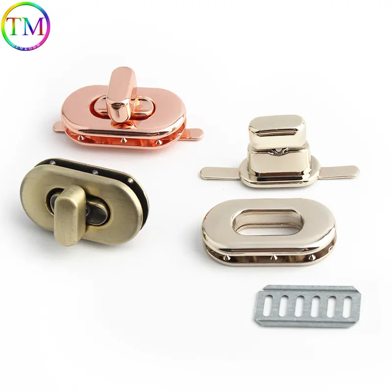 1-10 Pieces 3 Colors Metal Buckle Turn Locks Clasp Craft Clasp Turn Twist  Clasps Closure Leather Decorative Clasps For Diy bags