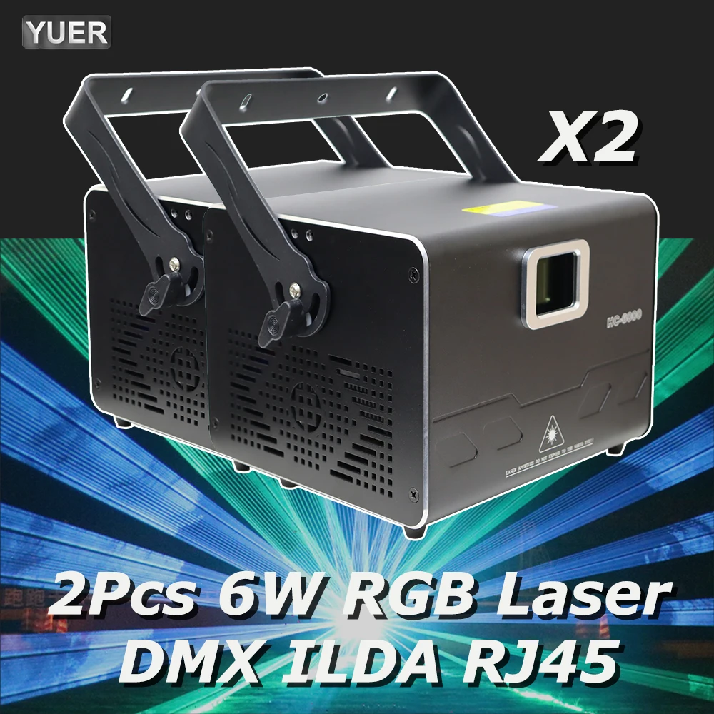 RGB анимационный лазерный проектор Yuer 6 Вт