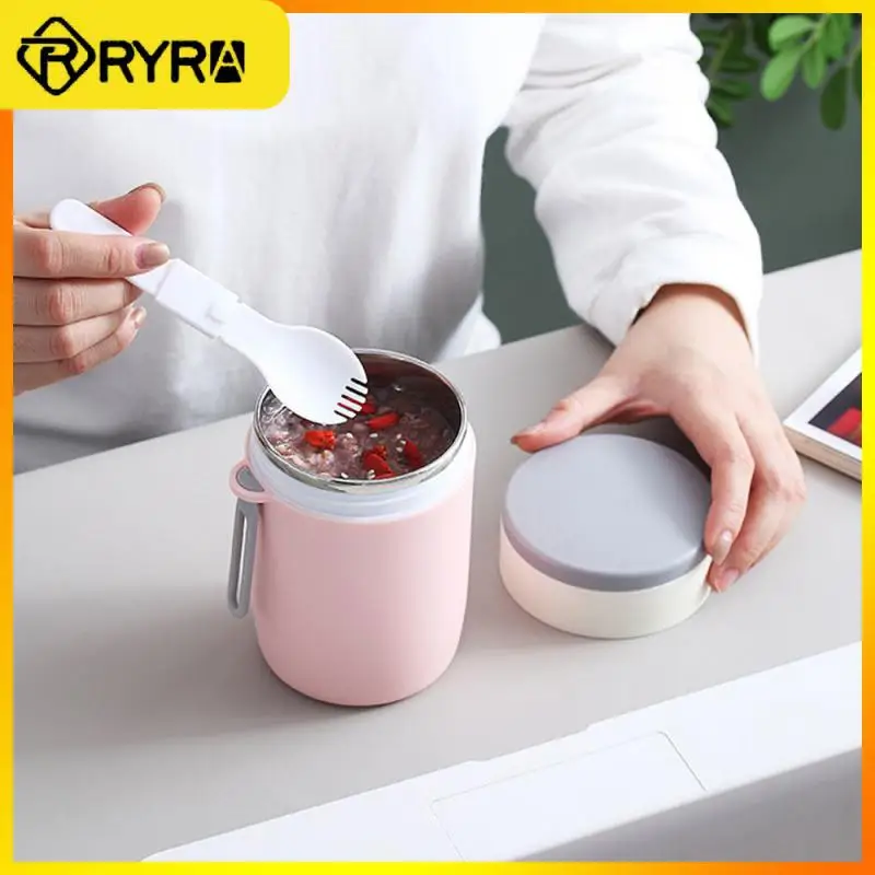 Portable Lifting Rope Omni Directional Inversion W Cutlery Set Thickened Sealing Embedded Silicone Ring Thermos Pot Coffee Mug