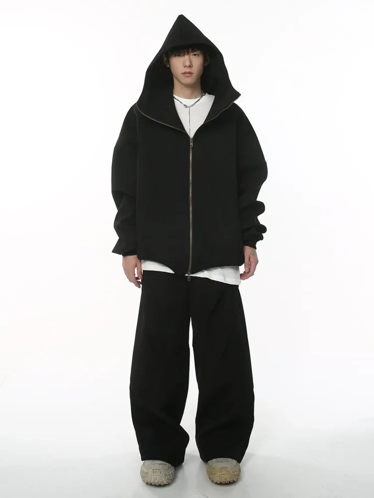 Мужская одежда | 2026 Осенний модный кардиган с капюшоном и двойной головкой на