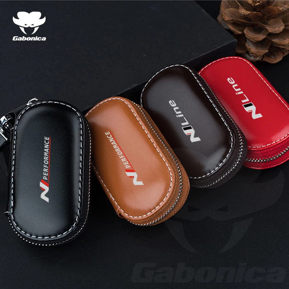 

N LINE кожаный чехол для автомобильного ключа чехол для хранения Чехол для Hyundai Sonata i40 i30 Fe Tucson Genesis IONIQ Elantra Rena IX25 IX35