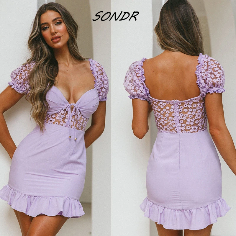 

Lace Bodycon Sexy Dress Women 2022 Party Night Mini Summer Women Dress