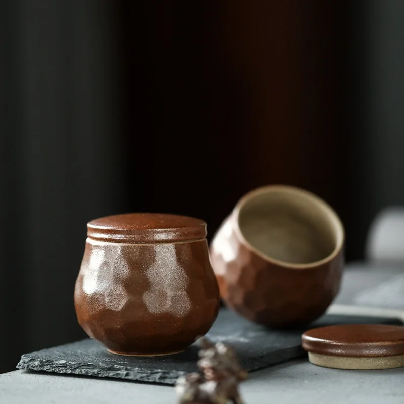 

Японский стиль, грубая керамика, чайник Mr. Qing, молоток, узор, керамический резервуар для хранения чая, бытовой чай, бытовой высушенный фрукт