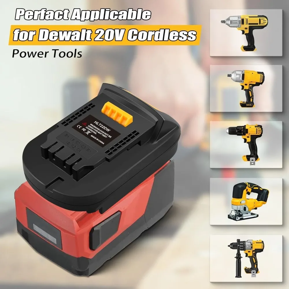 Фото Адаптер для Hilti на инструмент Dewalt 20 В для аккумулятора Hilti 22 В B22, преобразователь на работу для аккумуляторной дрели DEWALT 20 В MAX, электроинструмент №3