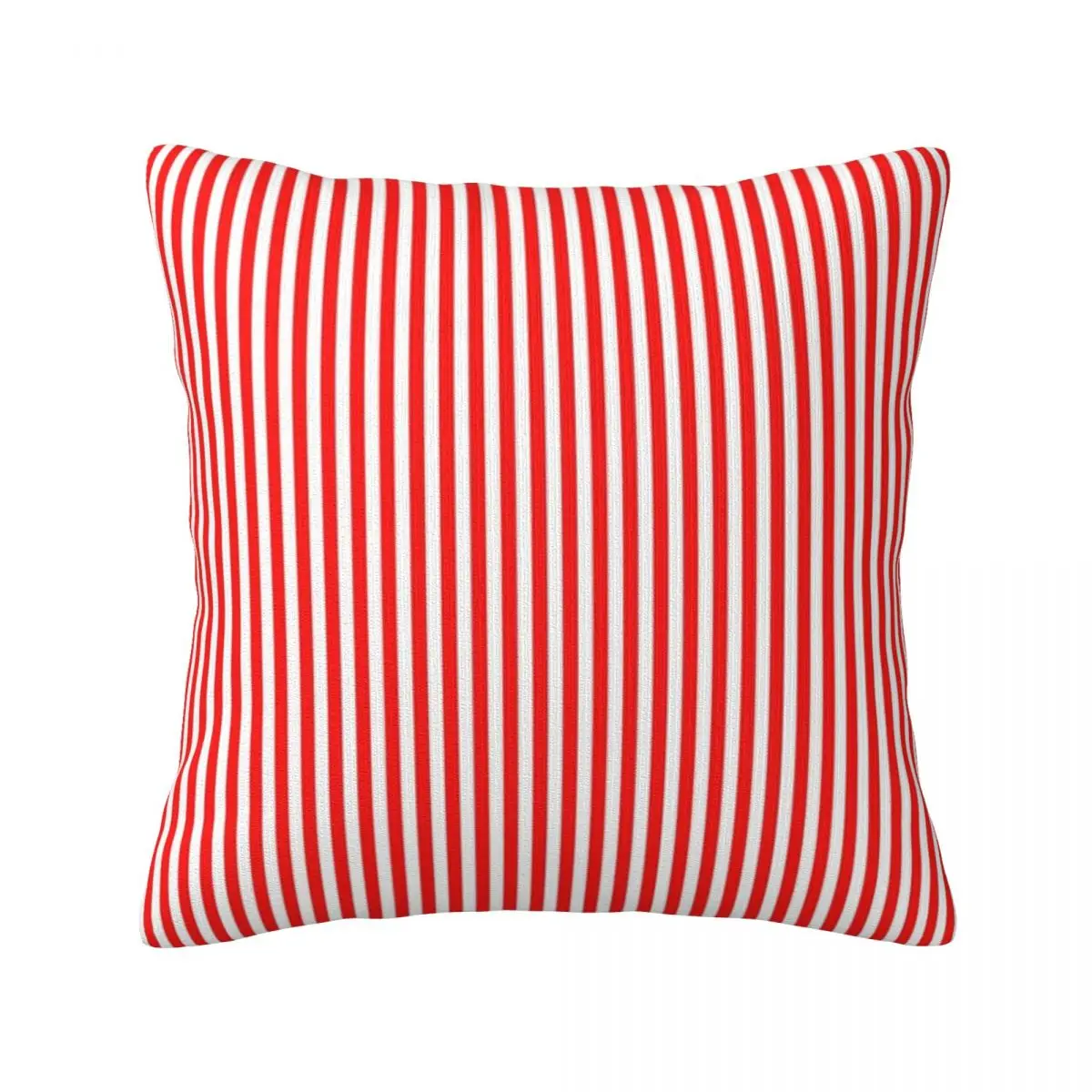 

Red And White Striped Pillow Case Slimming Stripes Print Spring Universal Pillowcase Polyester Car Zipper Cover