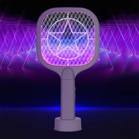 electric flies 3000v swatter killer with uv light usb rechargeable led lamp summer mosquito trap racket anti insect bug zapper