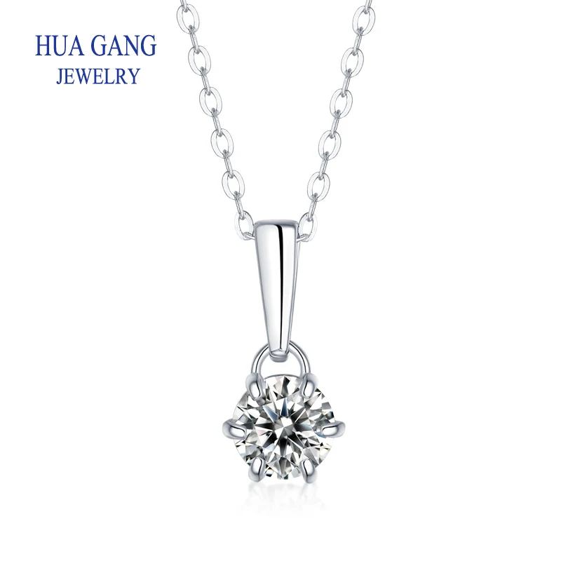 

Moissanite 2CT Wedding Pendant Necklace 925 Silver Pass Diamond Test Past Excellent Cut D Color VVS1 for Teen Girls Jewelry