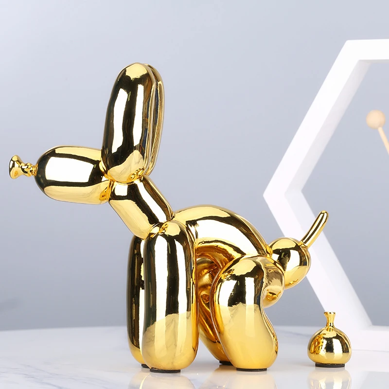 

Creative Poop Balloon Dog Statue Home Decoration Modern nordic Cute Animal Resin Art Sculpture Crafts Desktop Decors Ornaments