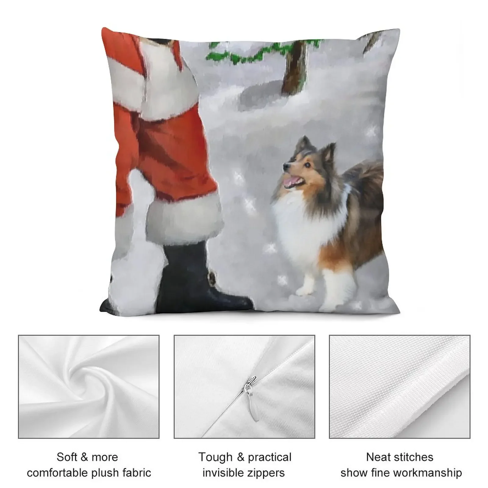 Шетландская овчарка Шелти встречает Санта-Рождественские подарки Декоративная