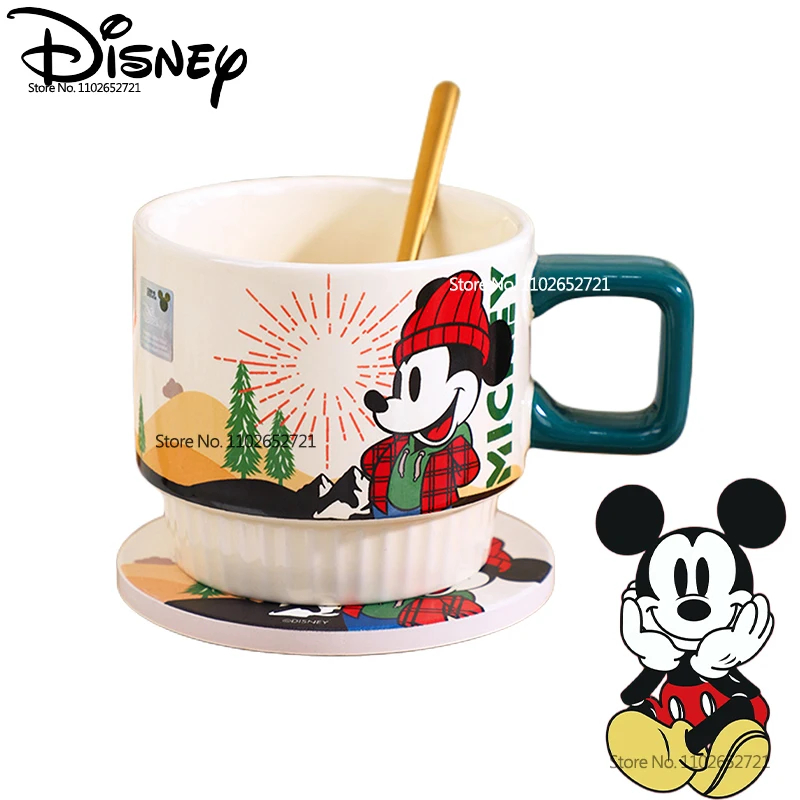 

2023 NEW Disney Anime Mickey Mouse Donald Duck Cartoon Figure Ceramic Vintage Coffee Mug Set Breakfast Milk Mug Birthday Gift