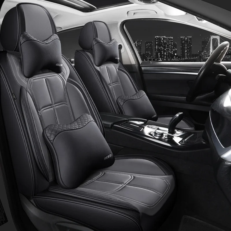 

Чехлы на автомобильные сиденья для седанов, внедорожников, прочный кожаный Универсальный Полный комплект, Наволочка на пять сидений, коври...