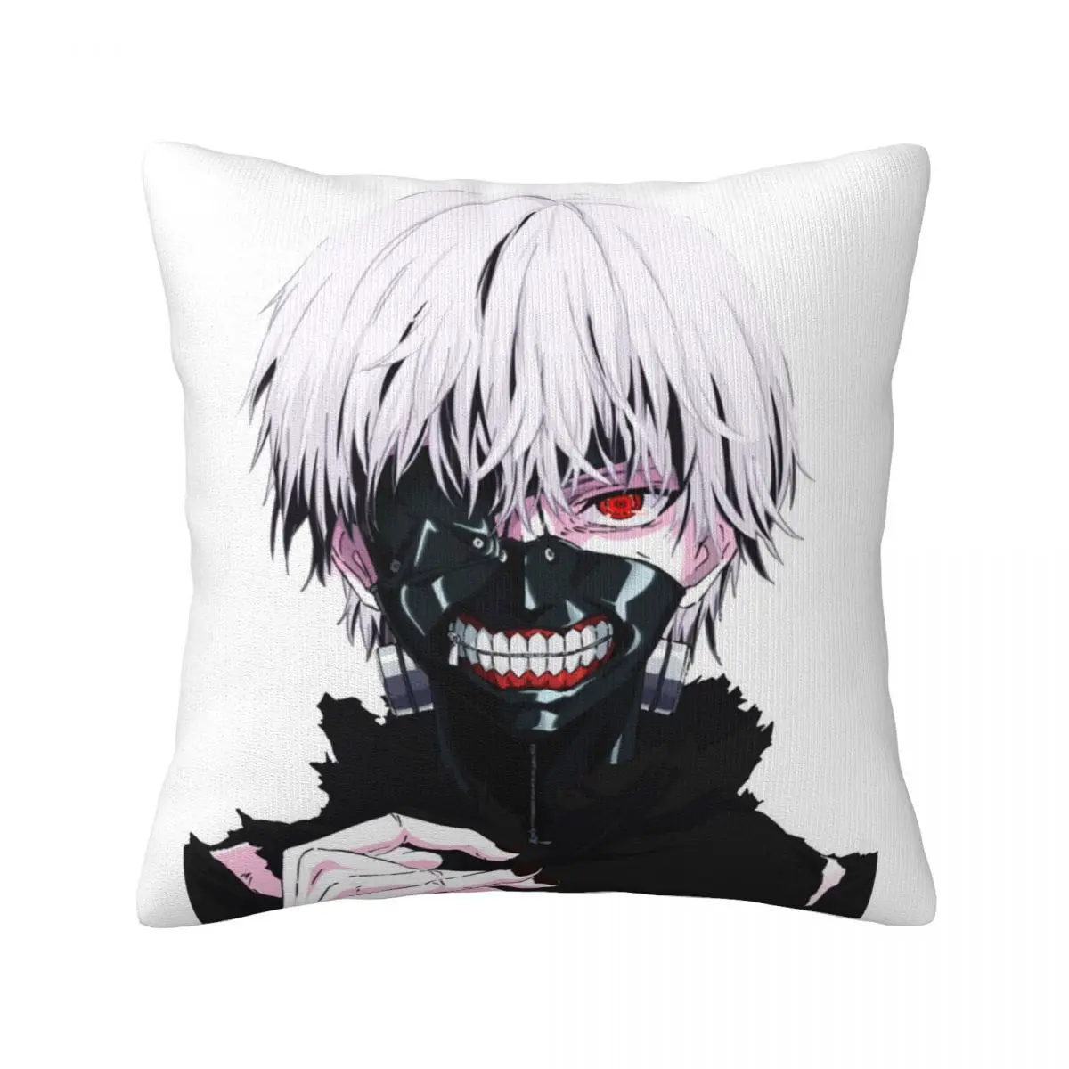 

Ken Kaneki Mask Pillow Case Tokyo Ghoul Hugging Zipper Pillowcase Summer Decorative Polyester Cover