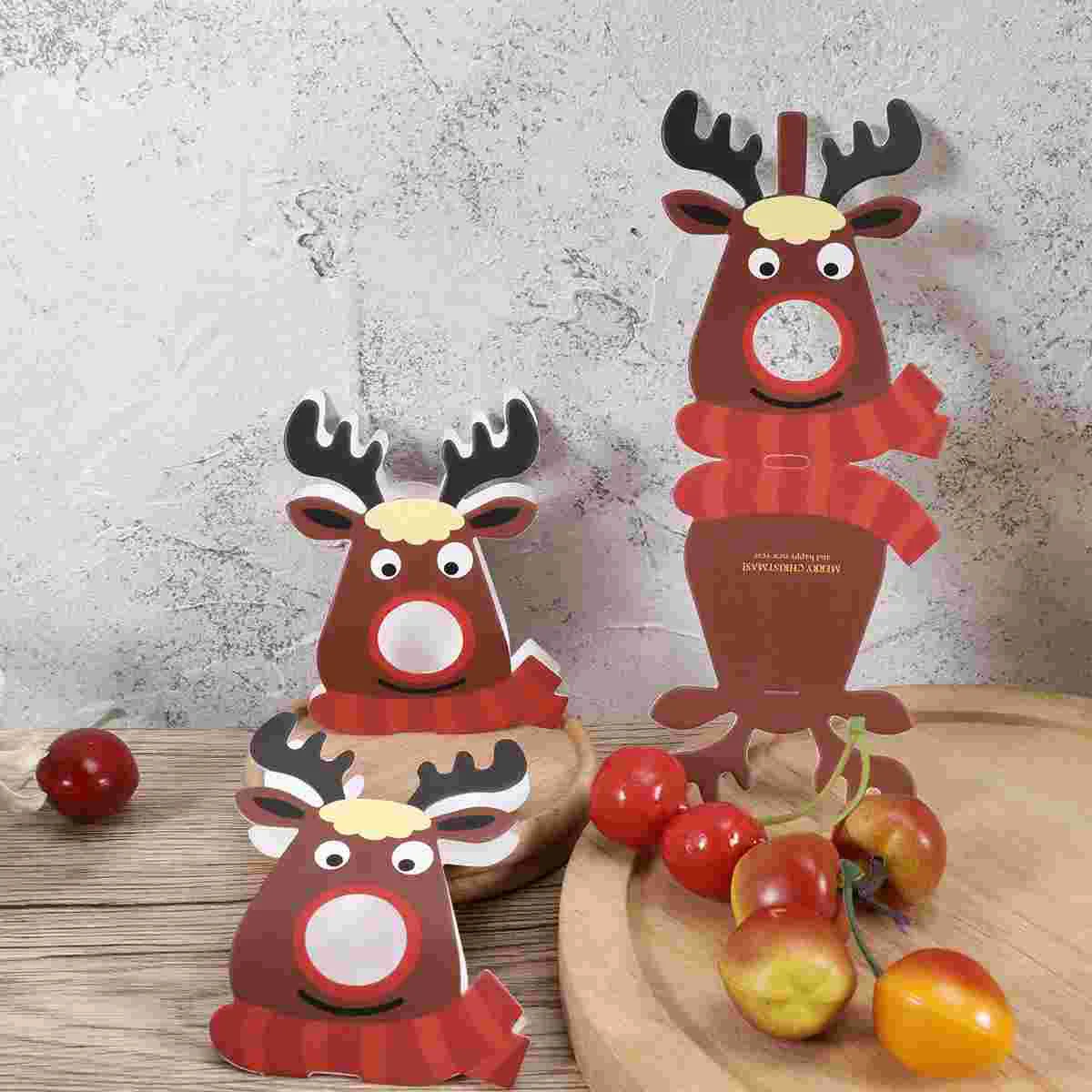 

1PC Christmas Greeting Cards Lollipop Elk Decoration Christmas Candy Packing Cards Party Lollipop Candy Cards