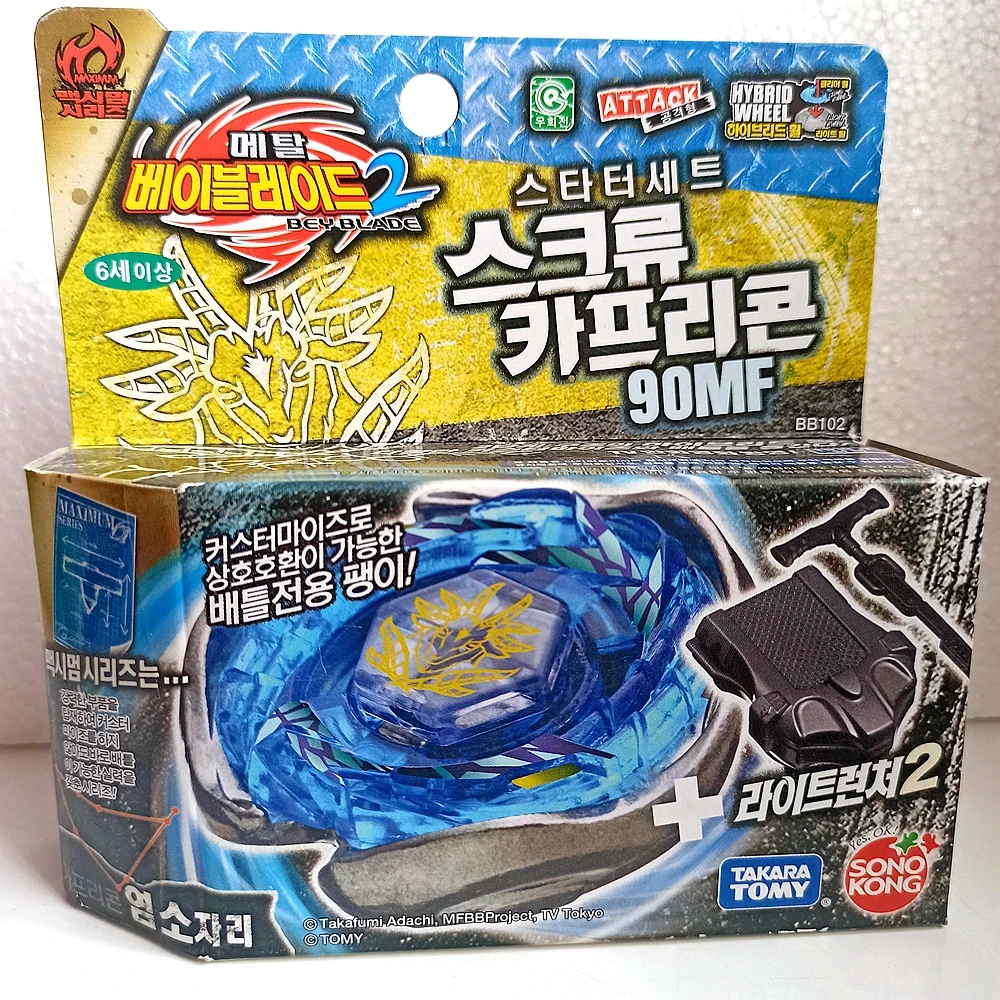 

Оригинальный светильник Beyblade с устройством запуска подлинный бокс бустер винт Капри Monfalcone 90 МФ из корейской версии вращающийся верх гироск...