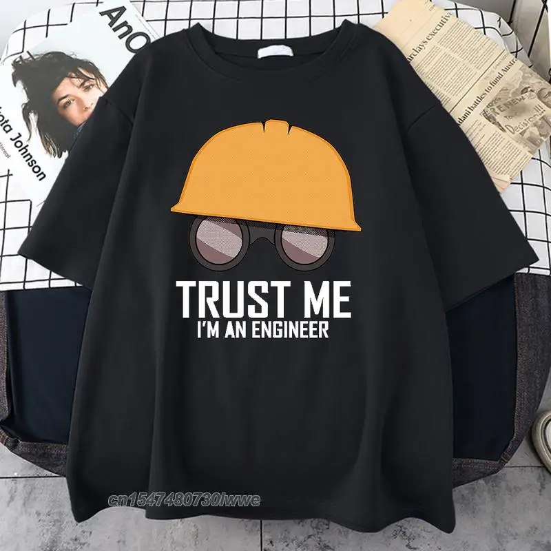 

Trust Me I'm Engineer Cartoon Print Mens Tshirts Korean Informal Tops S-Xxxl Shirts Male High Quality Oversized T-Shirts For Man