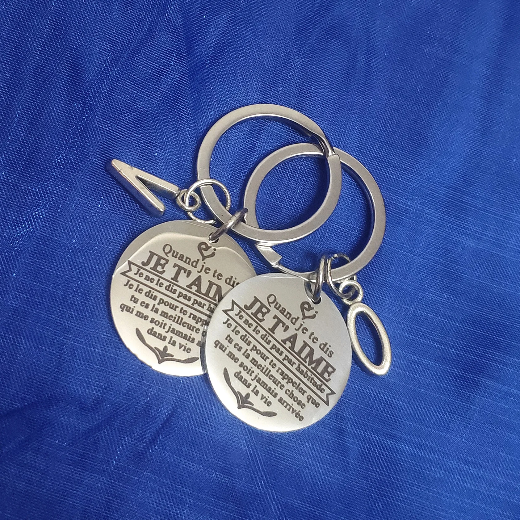 

Car Keys Keychain Quand Je Te Dis JE T'AIME Mirror Pendant Keyring Family Couple Friends French Proverbs Best Friend Gift Holder