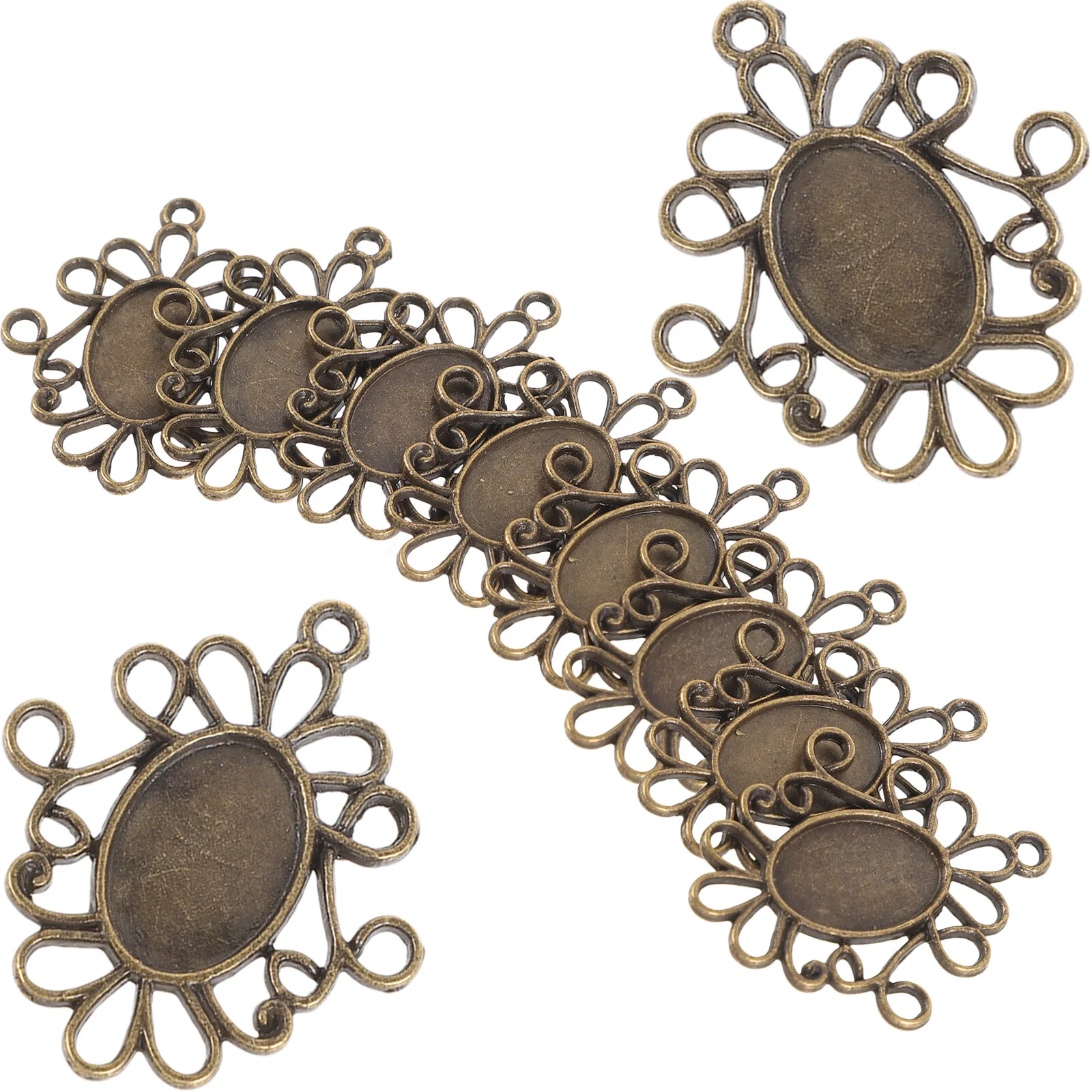 

50 Pcs Pendants Tray Jewelry Making Trays Bezel Blank Necklace Jewlery Bezels Charm