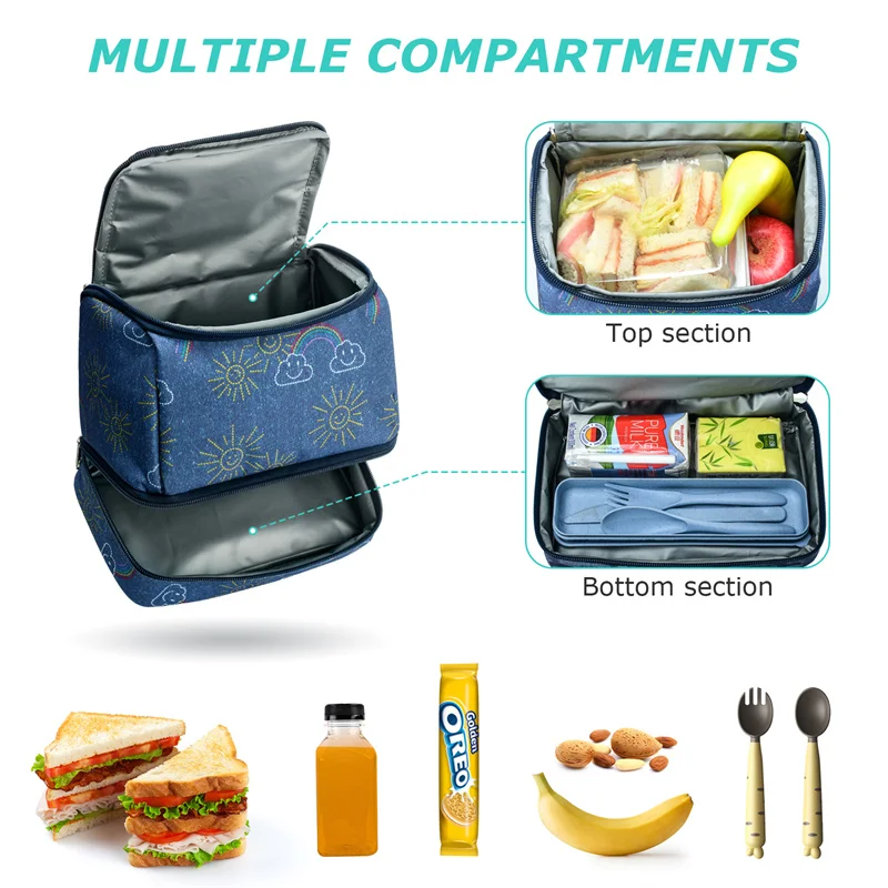 iFARADAY Portable Lunch Bag Insulation Thermal Food Bag Ice Bag Picnic Bag Kids Lunch Box Bag Tote for School Work for Girl Boy