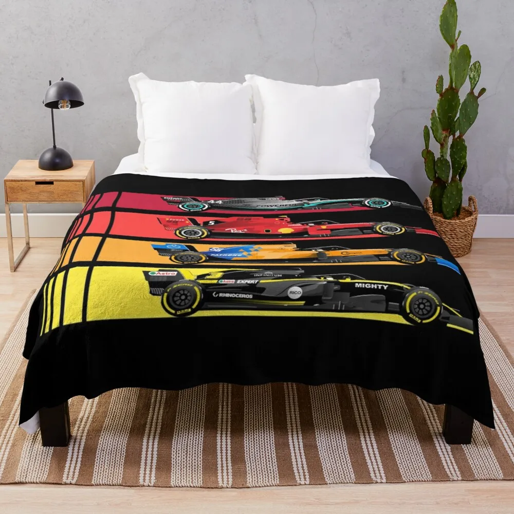 

Grand Prix F1 Cars 2022 Throw Blanket Decorative Sofa Blanket