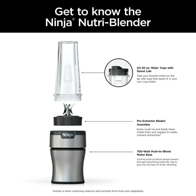 Nutri-Blender BN300 700-Watt Personal Blender 2 20 oz Dishwa