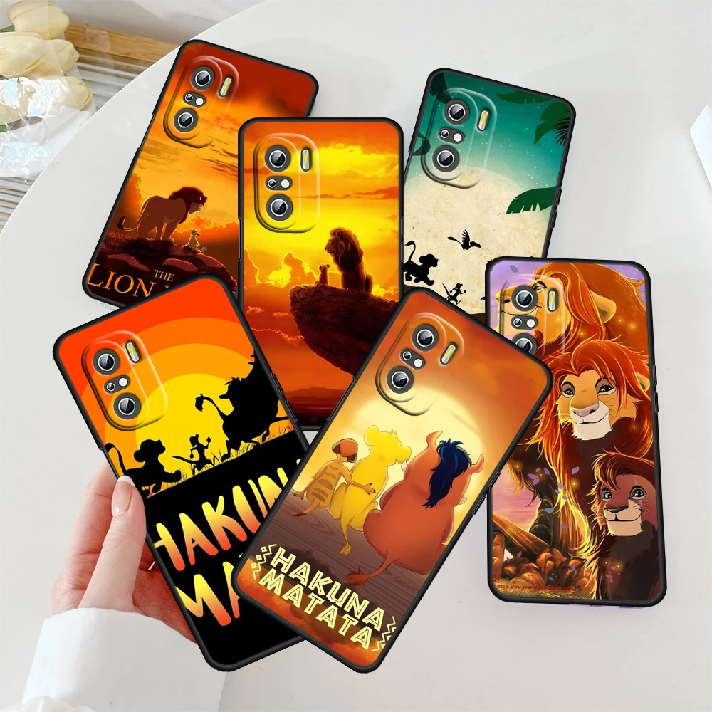

Disney Lion King Cute For Redmi K60 K50 K40 K30 K20 Go S2 8A 7A 6Pro 5 Plus 5G Silicone Soft Black Phone Case