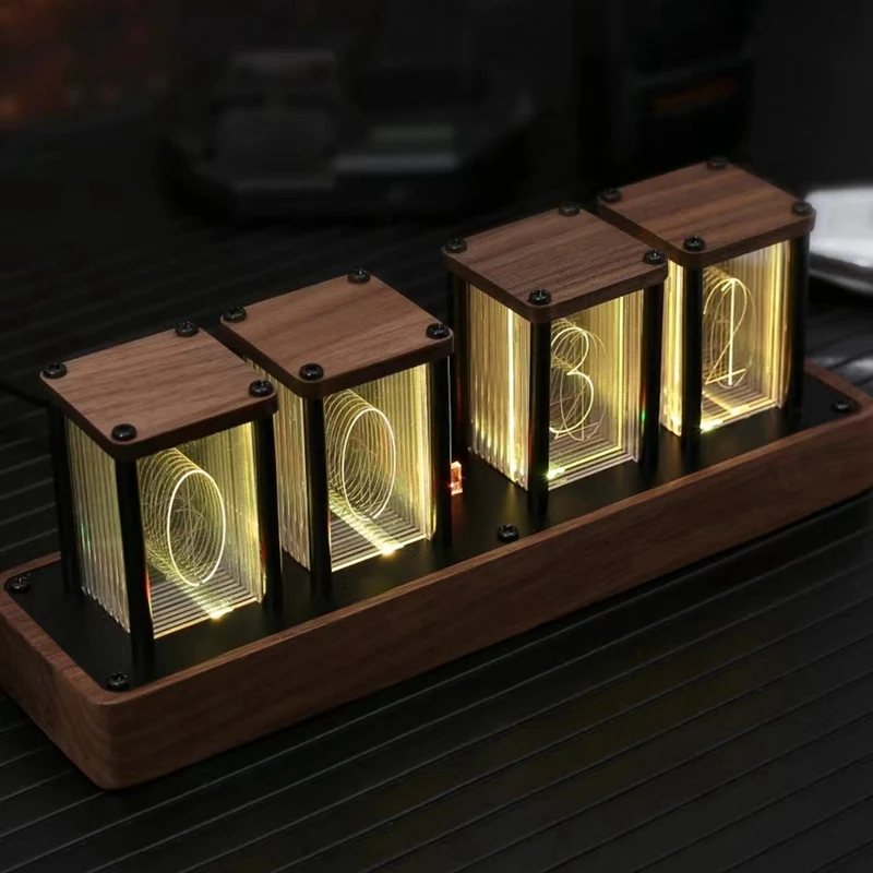 

1 шт. часы Nixie Tube ореховые цифровые часы с поддержкой Wi-Fi калибровки времени, будильник и дисплей 12/24 ч, сборка не требуется