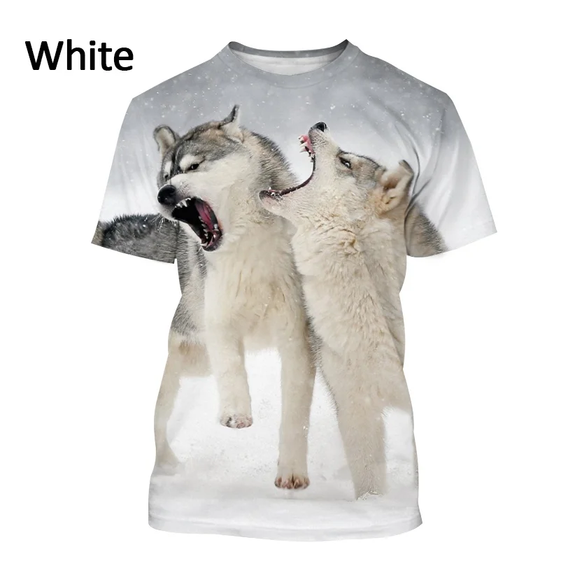 Мужская и женская футболка с принтом волка |