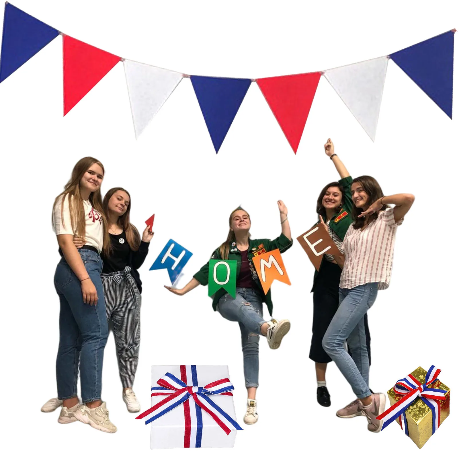 

Юбилейный флаг 2022, красные, белые и синие Треугольные флаги для дома, уличные вечерние ничные украшения, Треугольные флаги, флажки, подвесны...