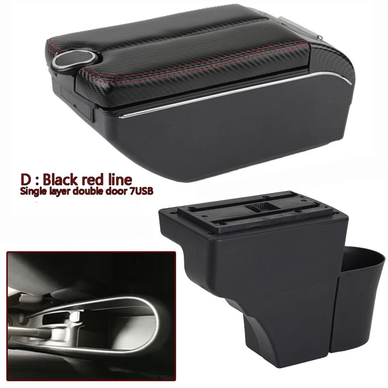 

For Nissan Note Armrest Interior Center Console Storage Box Double door Arm Rest Accessories Parts