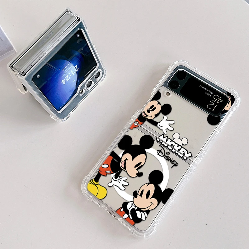 Милый забавный магнитный чехол для телефона с Микки и Минни Magsafe Samsung Galaxy Z Flip 3 4 5 6