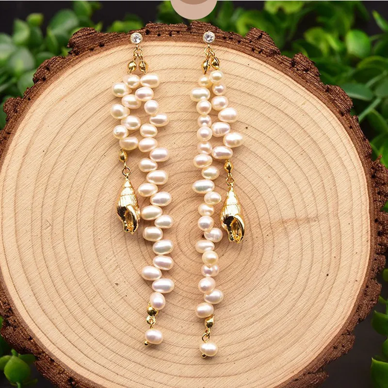 

Жемчужные серьги, высококачественные серьги из стерлингового серебра 925 пробы в стиле барокко, Дизайнерские Длинные серьги в стиле ретро, н...