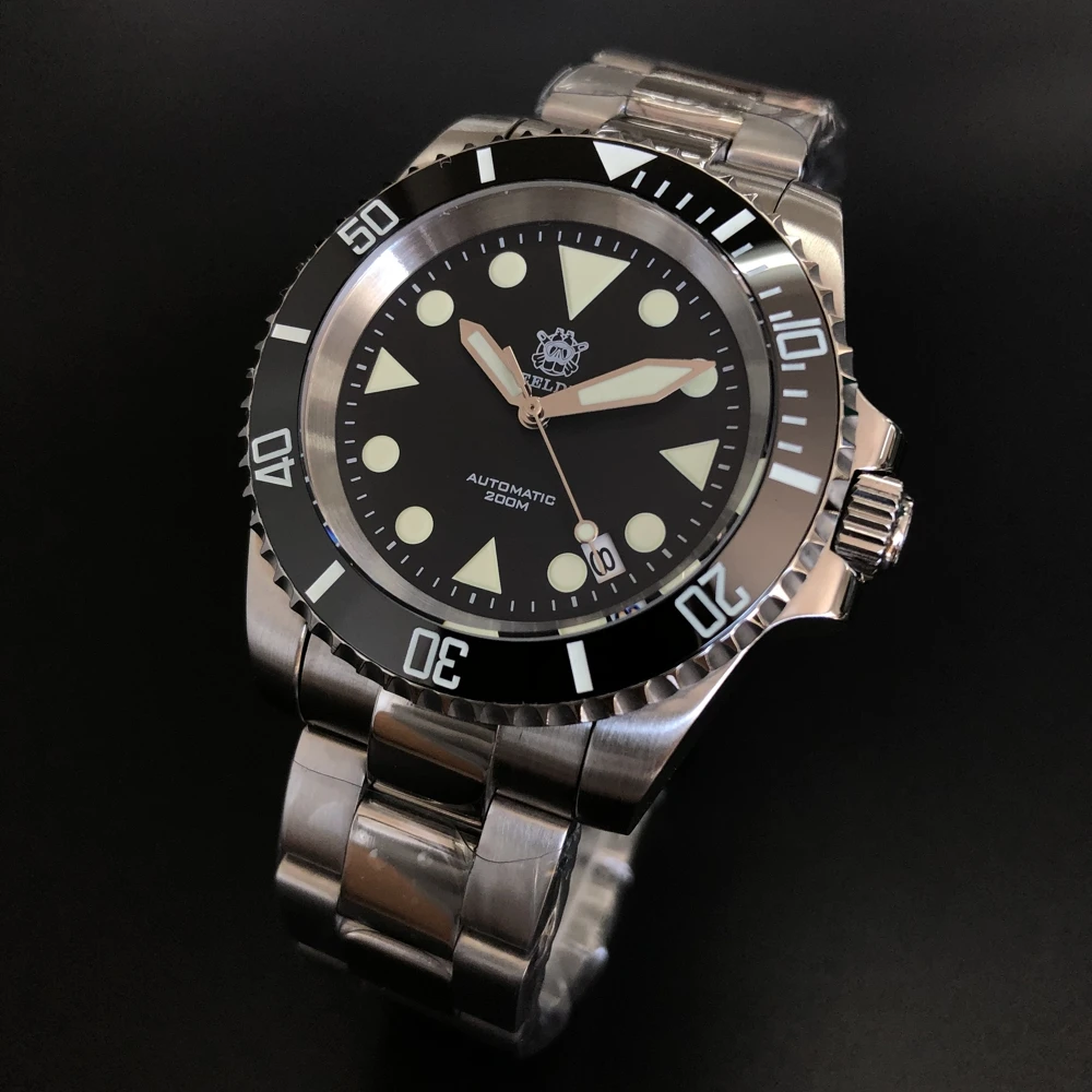

STEELDIVE Black Ceramic Bezel 41mm Automatic Watch 20ATM Water Resistant NH35 Sapphire Crystal Mechanical Mens Dive Wristwatch