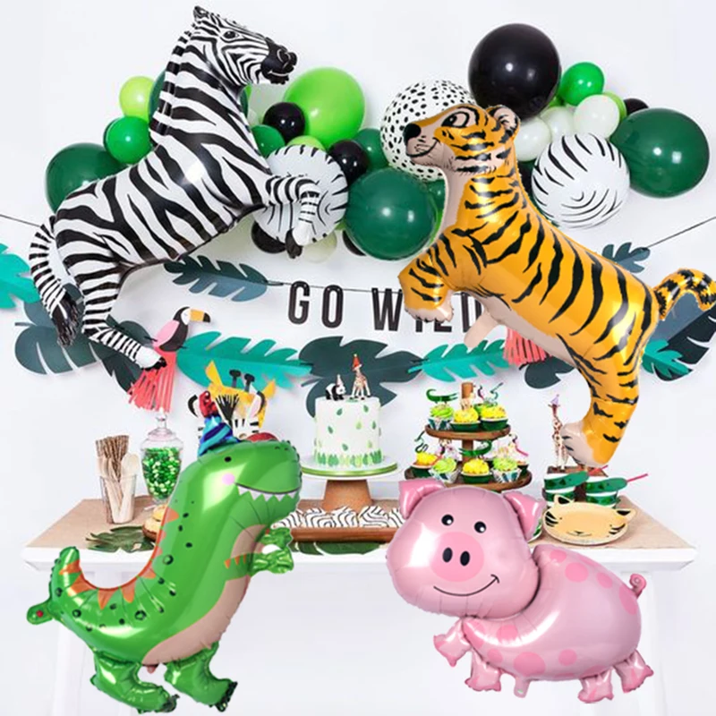 

Giraffe Zebra Tiger Lion Leopard Walking Safari Animal Foil Balloon Elephant Helium Globos Kids Jungle Birthday Decor Babyshower