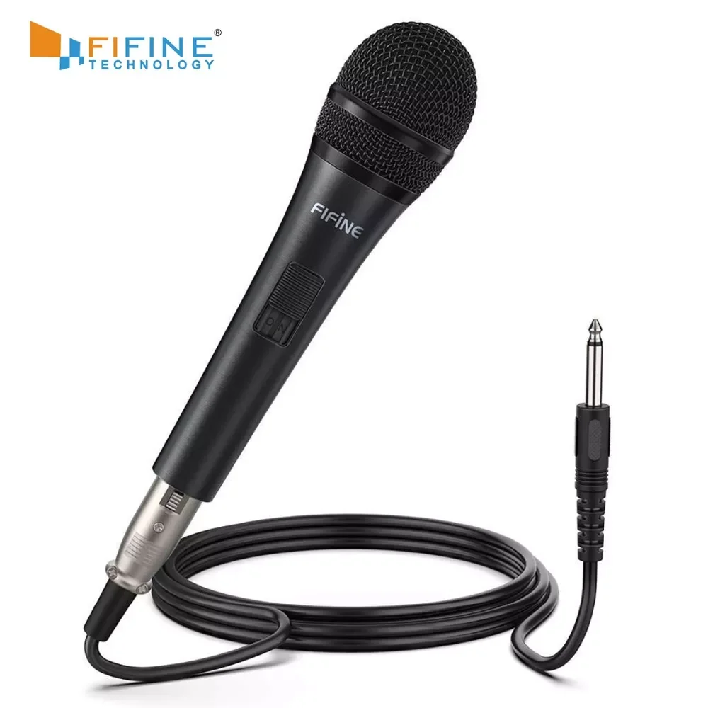 

Fifine Dynamic Microphone for Speaker Vocal Microphone for Karaoke with On/Off Switch Includes 14.8ft XLR to 1/4'' Con