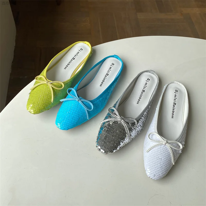 

Bailamos Women Slippers Women Flats Shoes Classic Pointed Toe Flat Ballerina Casual Slip On Loafers Soft Moccasins Slides Mujer