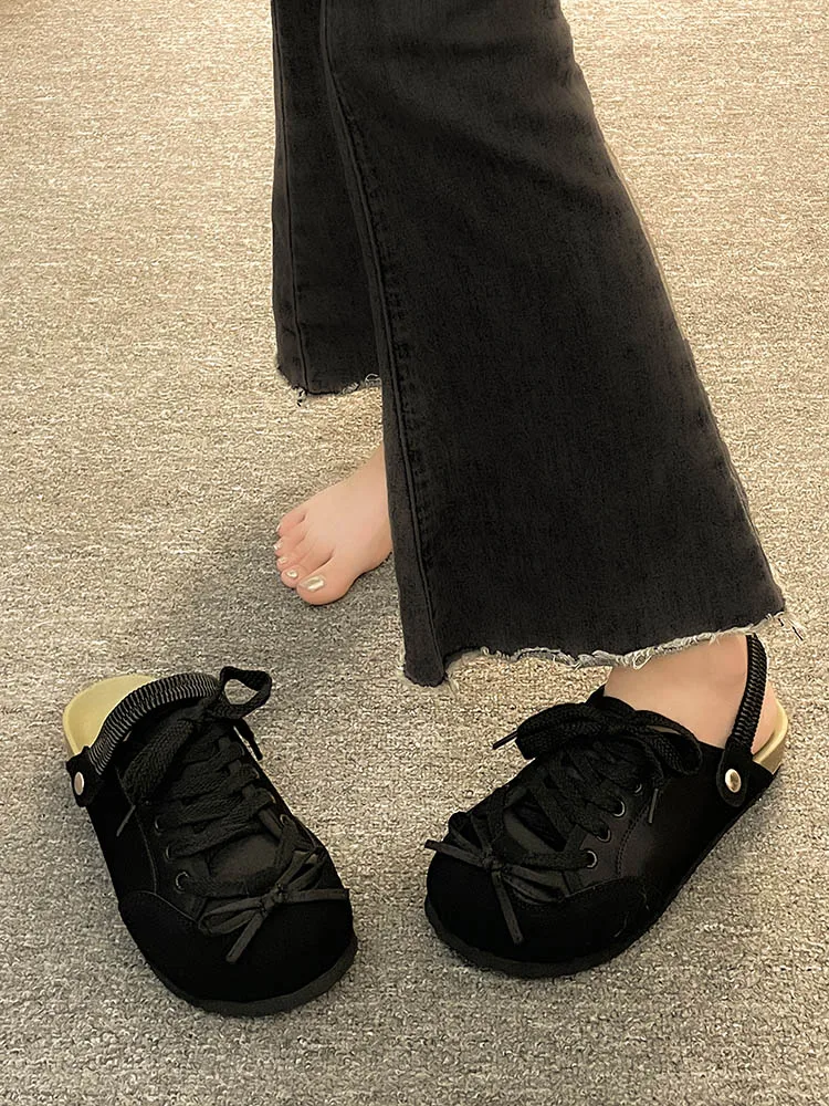 Туфли женские с узлом-бабочкой искусственная кожа мягкие пляжные туфли для