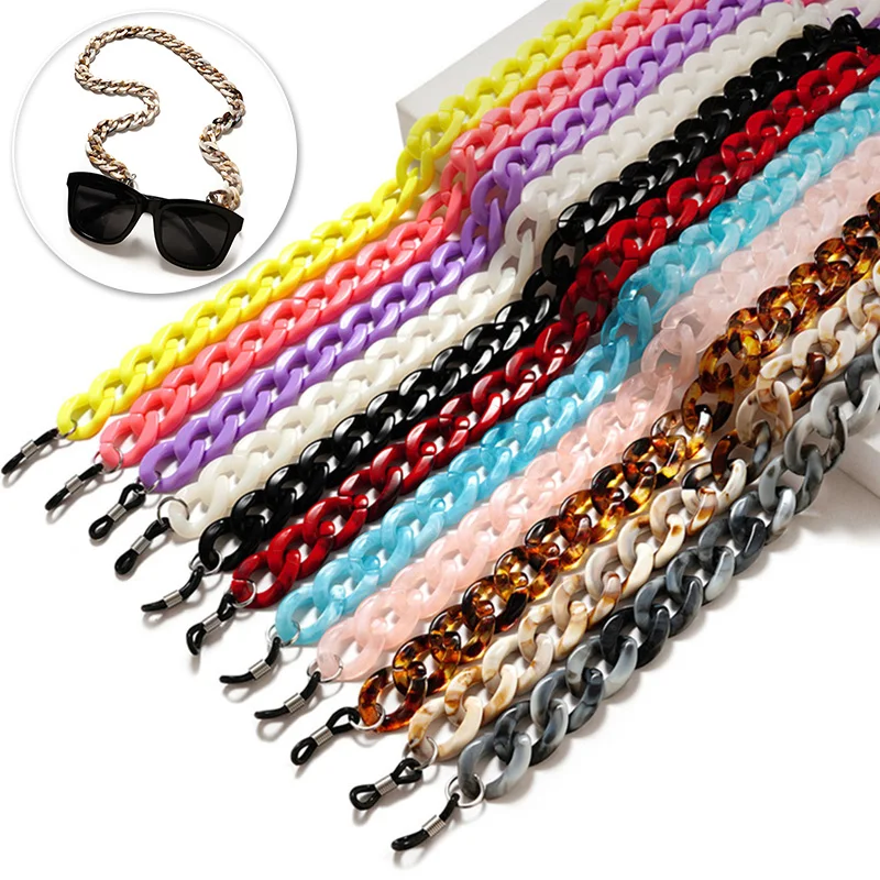 

New Fashion Acrylic Glasses Chains Holder Cord Reading Sunglasses Chain Women Largands Eyeglasses Hanging Neck Chain Strap Rope