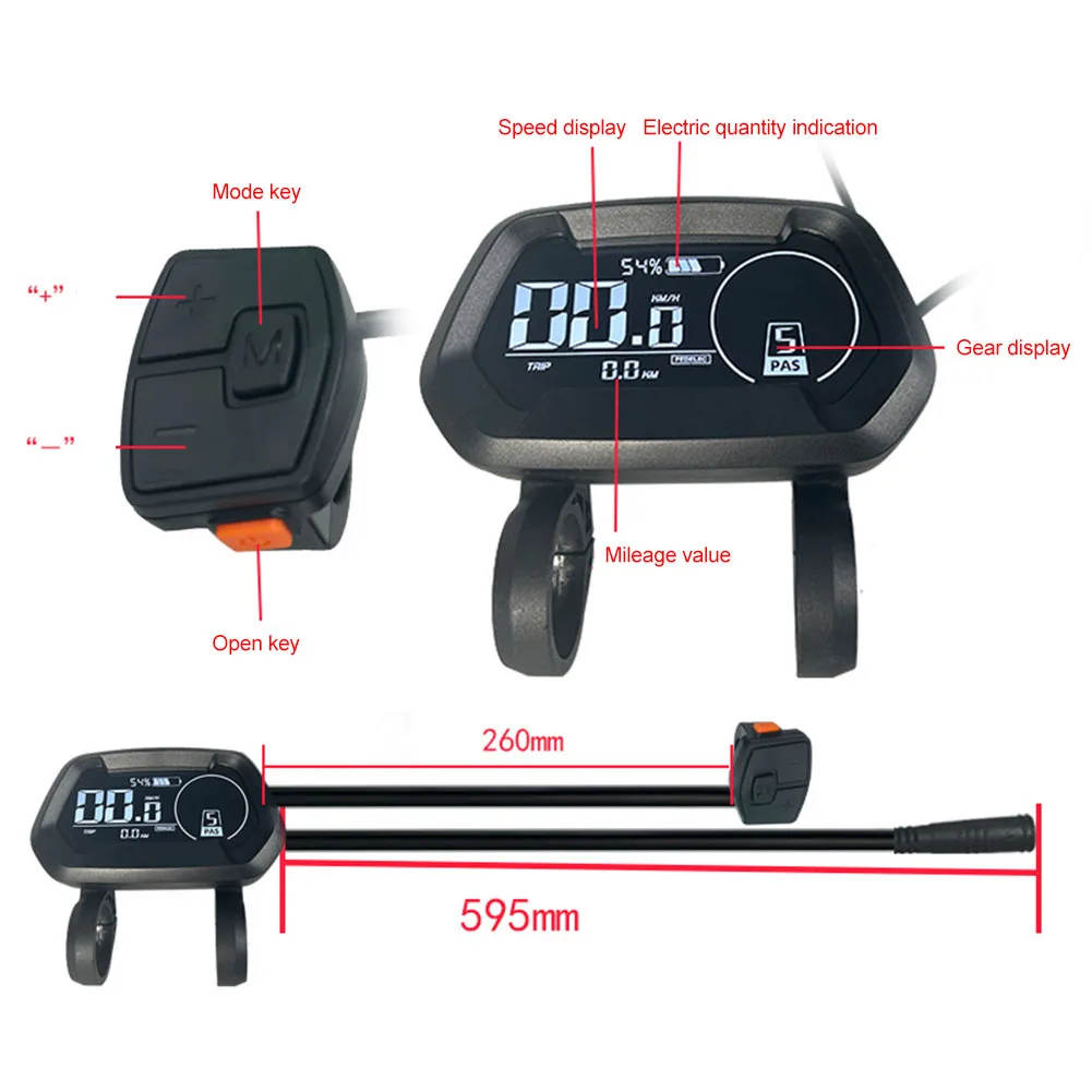 

Electric Bicycle Intelligent DZ43 LCD Display Ebike LCD Instrument Screen For Bafang BBS01 BBS02 BBSHD Mid-mounted Motor