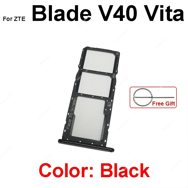 Фото Держатель SIM-карты для ZTE Blade V40 V50 V60 Vita Design Axon 50 Lite, разъем для SIM-карты, замена SIM-ридеров, запасные части №5