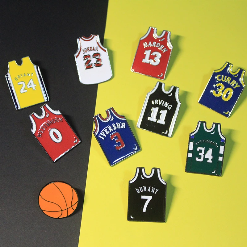 Звезда NBA значок из Джерси Значки для баскетбола значки с номерами рюкзака сумки