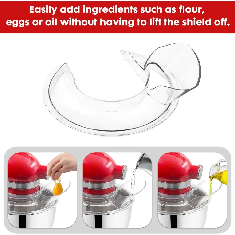 Фото Защитный экран и крышки чаш для миксеров подходят для миксеров KitchenAid 4,5-5Qt с наклонной головкой, надежные крышки с защитой от брызг №5