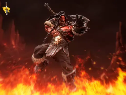 Фото В наличии, Игрушки Hero, Лимитированная серия, WoW, Громмаш Хелскрийм, Песнь племенной войны, Великий вождь, Орк-воин, 1:10 №4
