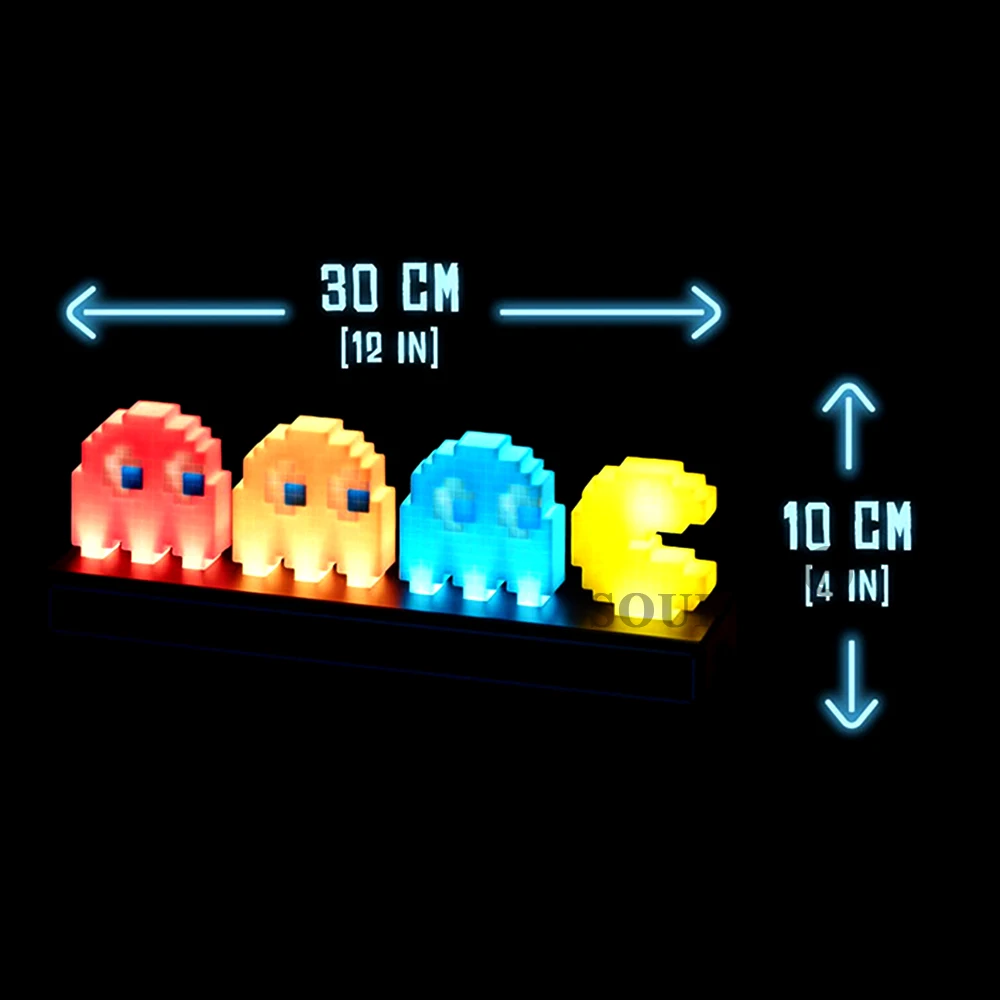 Новый пиксельный ночсветильник Pac Man светодиодная Иконка игры визуальная иллюзия