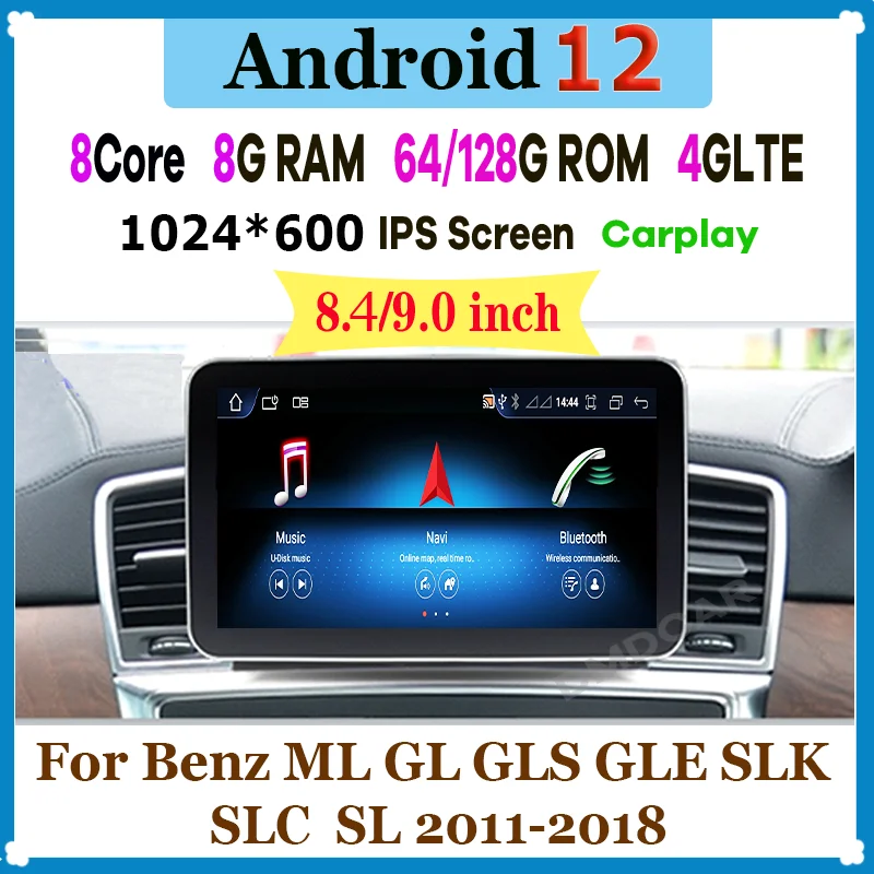 

Android 12 8Core 8 + 64G Автомобильный DVD-радио мультимедийный плеер GPS-навигация для Mercedes Benz ML W166/GL X166 2012-2015 стерео Carplay