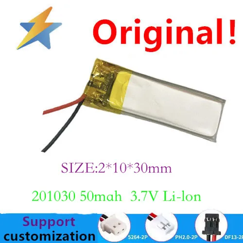 

201030 50mah 3,7 v умный Браслет ультратонкий перезаряжаемый полимерный литиевый аккумулятор Прямая продажа с завода