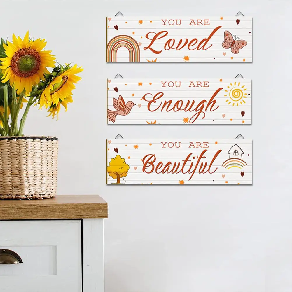 

3pcs Wooden Sign Hanging Pendant Boho Wall Art For Kitchen Dining Room Coffee Bar Home Wall Decor