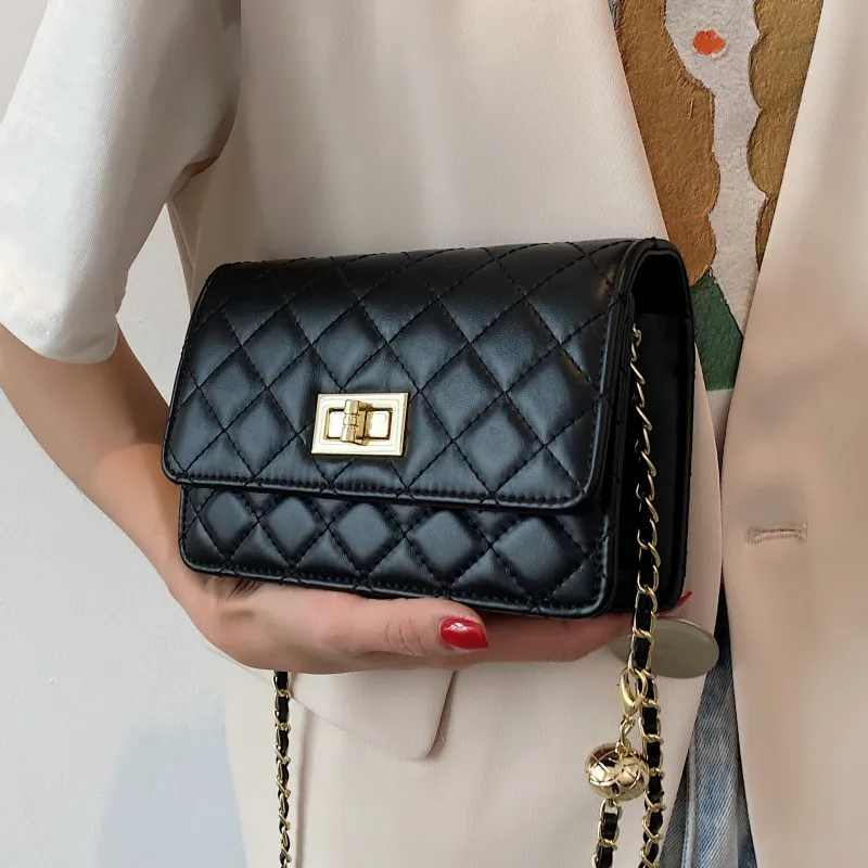

Rhombus Lattice Shoulder Bags Female Luxury Pu Leather Crossbody Bag 2022 Chain Quilted Messenger Bag Women Small Flap Handbags